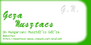 geza musztacs business card